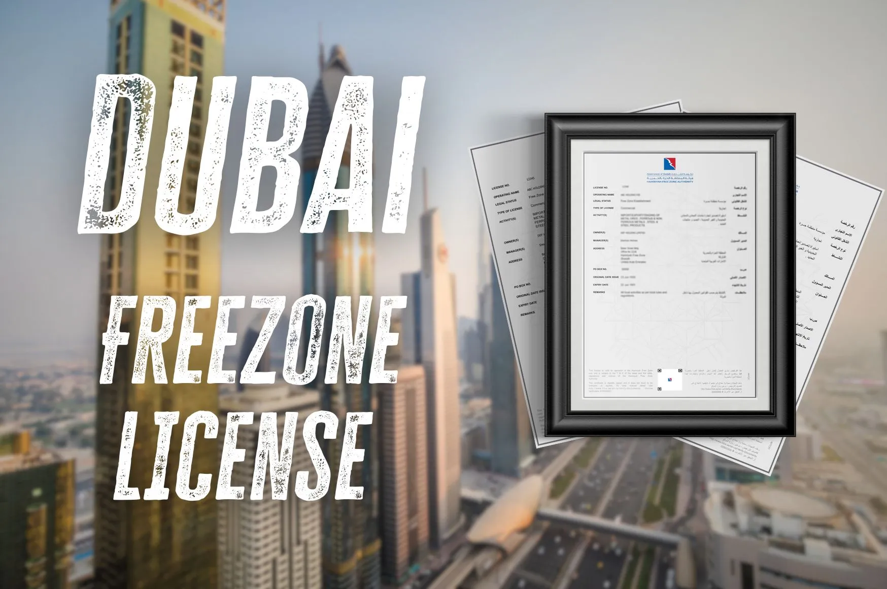 Company registration in dubai Free zone license for business activities under certain area of free zone.